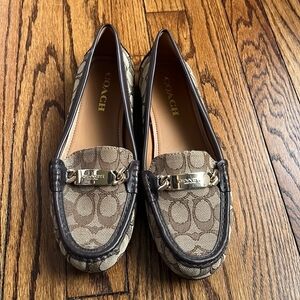 Coach Signature Pattern Brown Loafers